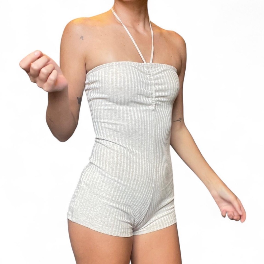 Striped Halter Neck Romper